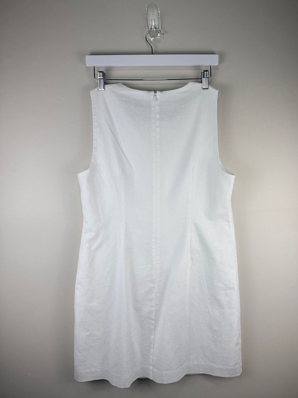 J. Crew Sleeveless White Button-Front Shift Dress size 8 - Picture 3 of 11